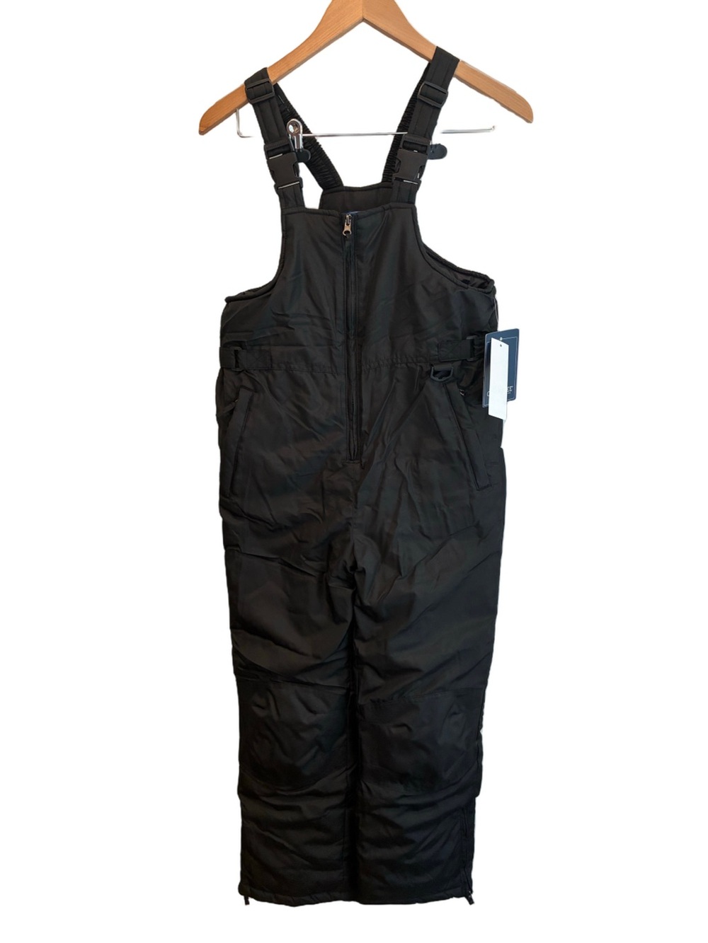 Kids Black Insulated Snow Bibs - Warm Winter One-Piece large 12/14. Winter